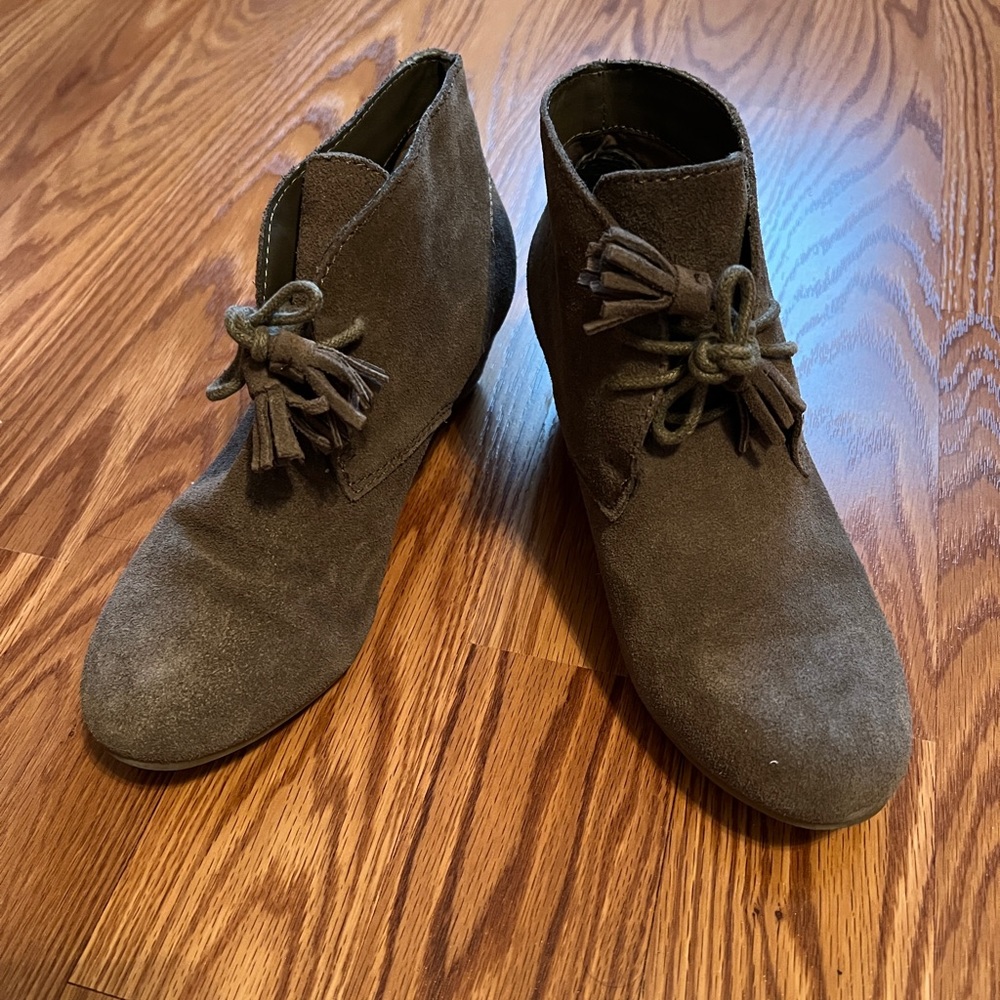 Gray Suede Looking Booties